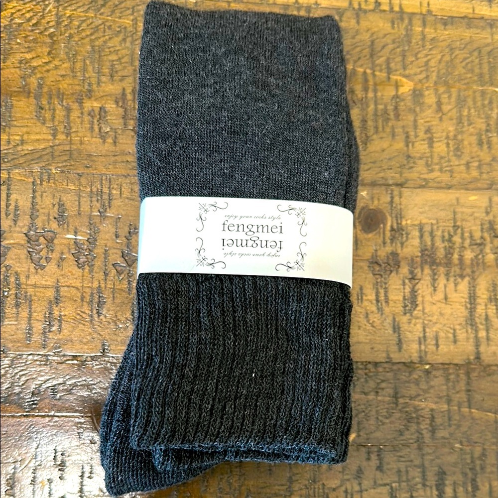 NWT bundled Charcoal Grey knee high warm socks with Taupe & Paprika ankle socks.